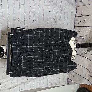 H&M Black/White Windowpane Paperbag Skirt  Size 0